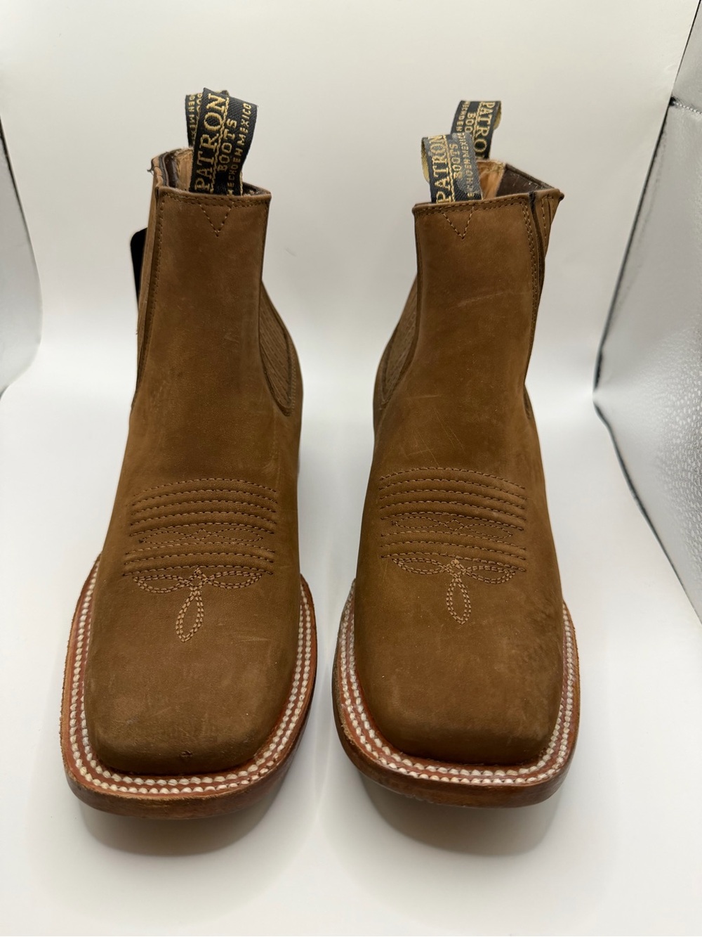 Patron Brown Suede Western Chelsea Boots for Men